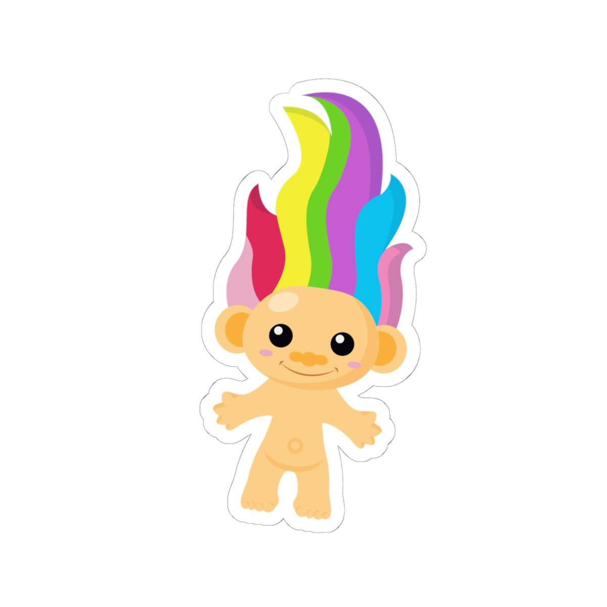 Colorful Troll Kiss-Cut Stickers, Fun Décor for Laptops, Journals, Kids' Parties, Gift for Friends, Bright Whimsical Design