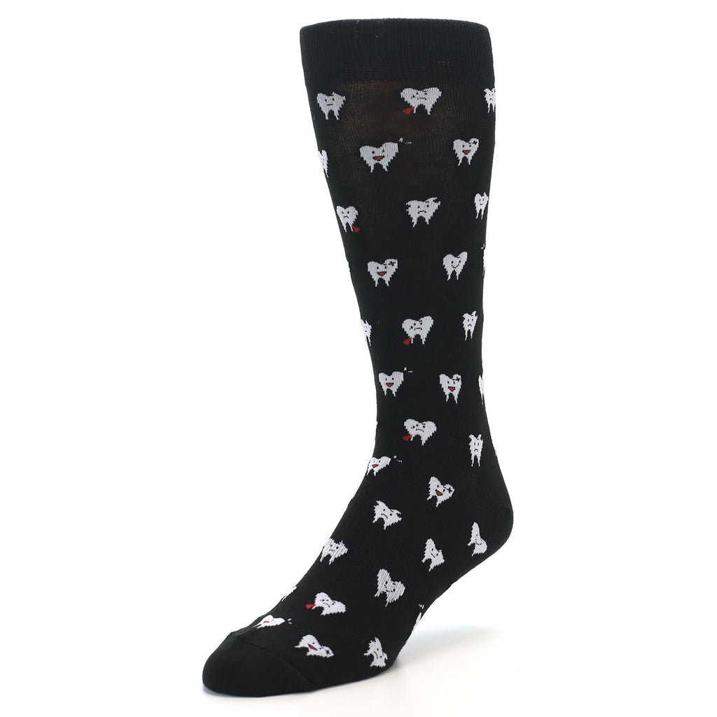 Black White DentalSocks - Men's Novelty Dress Socks