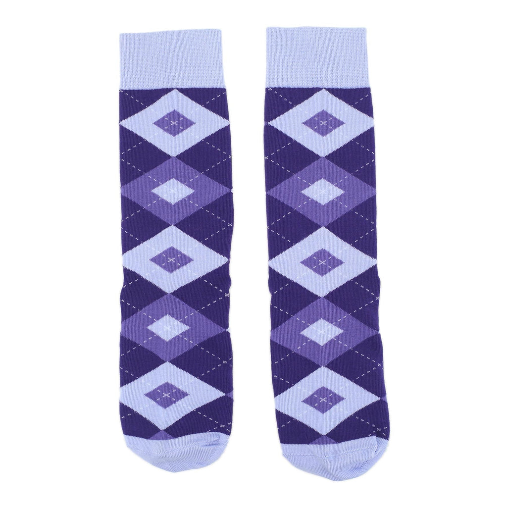 Lavender Regency Purple Argyle Groomsmen Men’s Dress Socks
