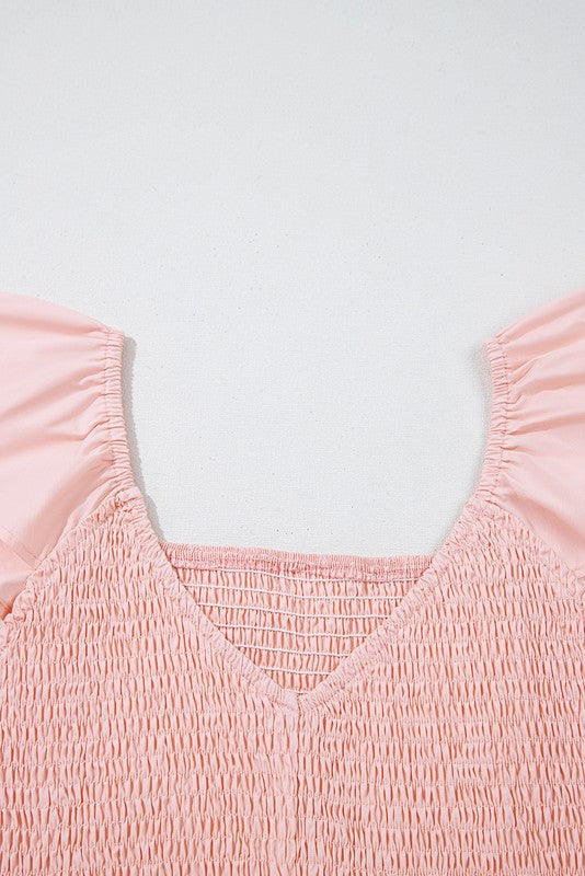 Cotton Flutter Smocked High Waist Ruffle Maxi