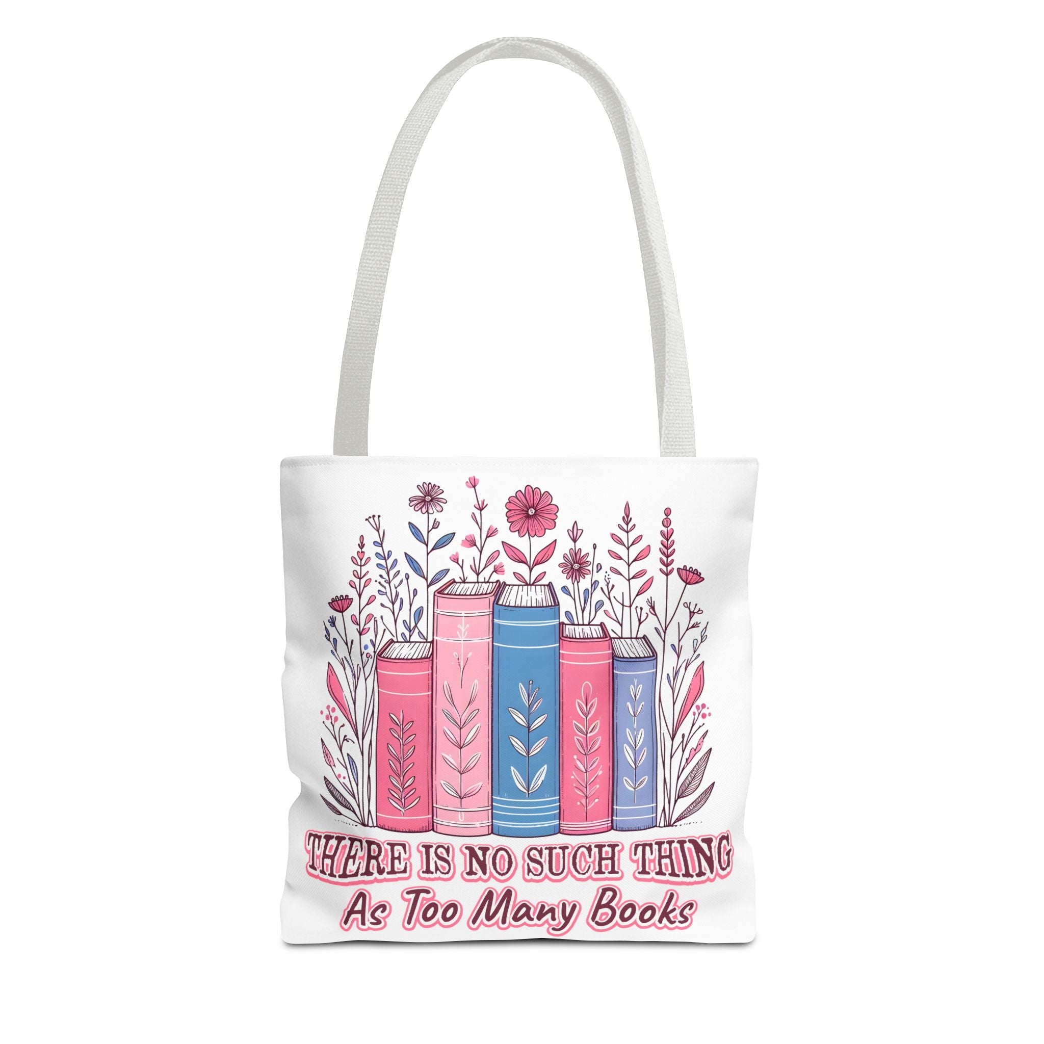 Whimsical Book Lover Tote Bag, Literary Gift, Bookish Accessories, Library Tote, Floral Books Design