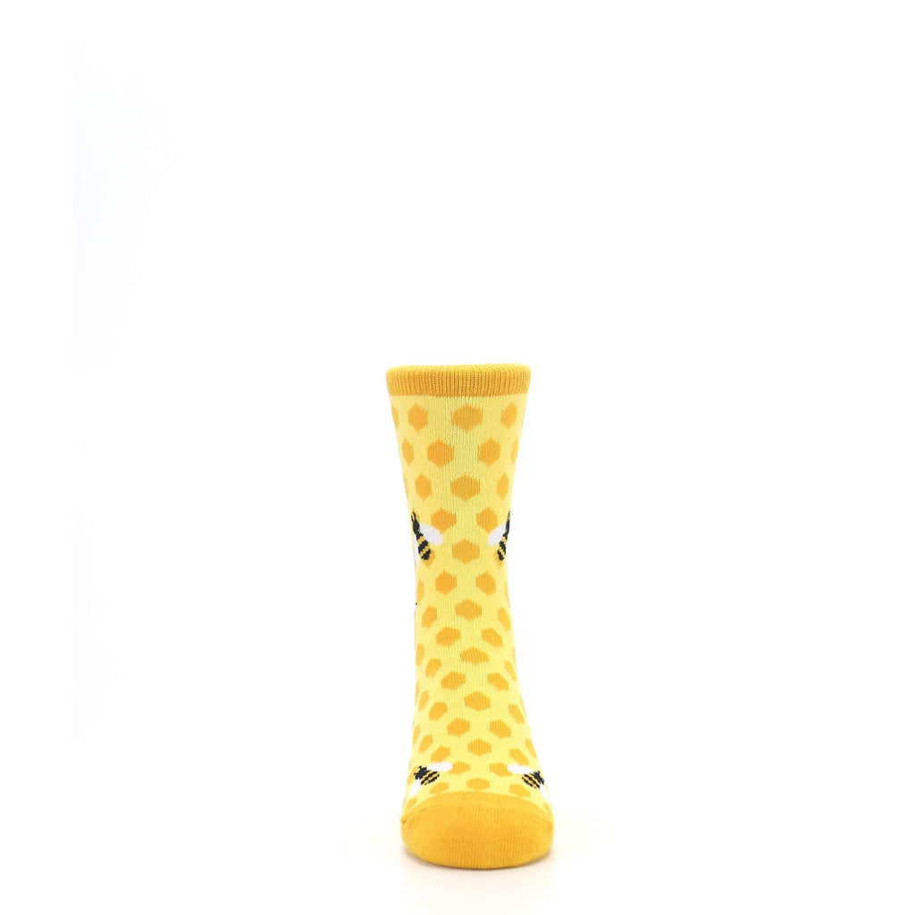 Yellow Honeycomb Bees Kid's Dress Socks
