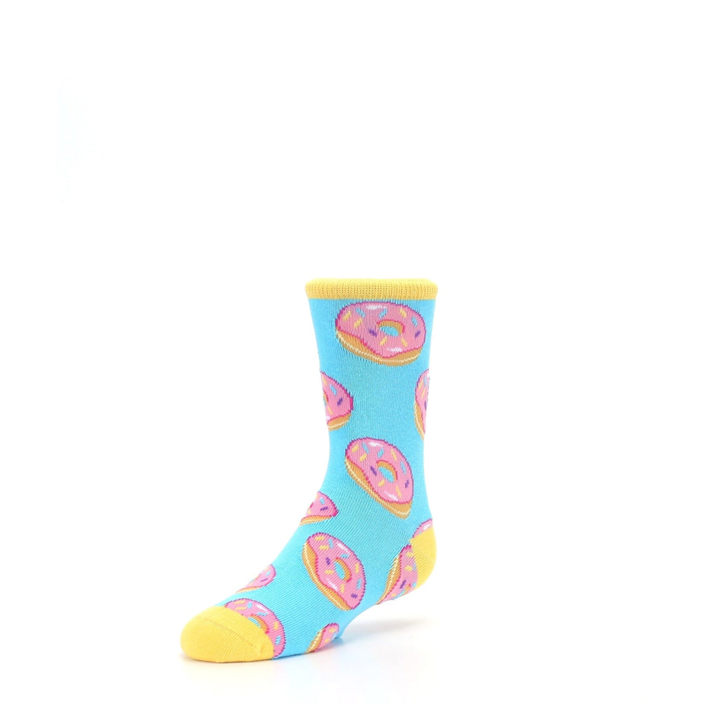 Blue Pink Donut Socks - Kid's Novelty Socks