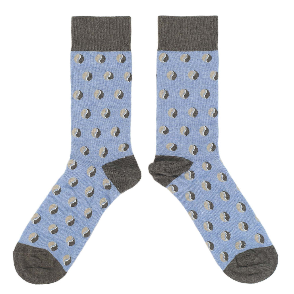 Light Blue Coffee Socks -  Men's Novelty Dress Socks