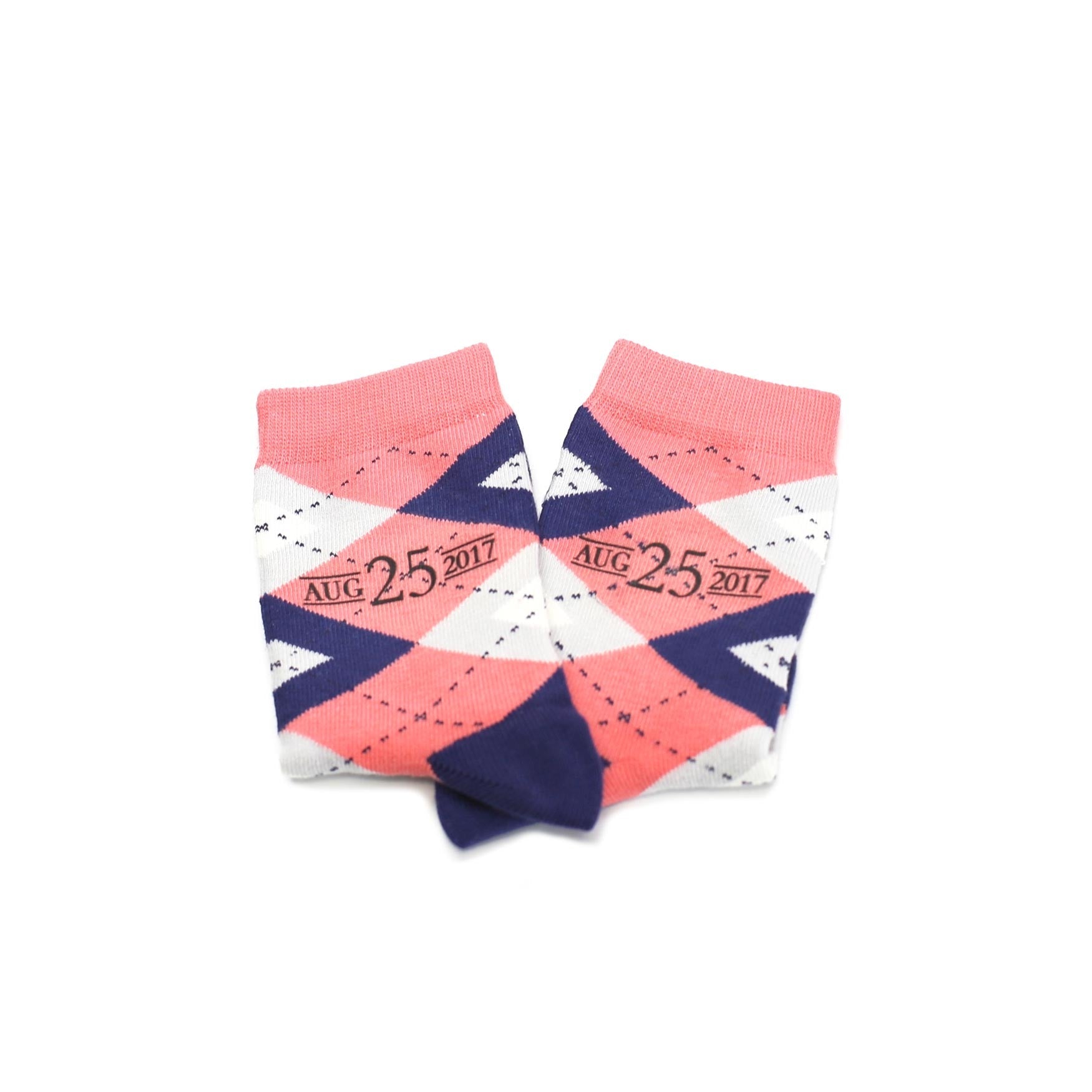 Coral Navy Junior Groomsmen Kid's Dress Socks