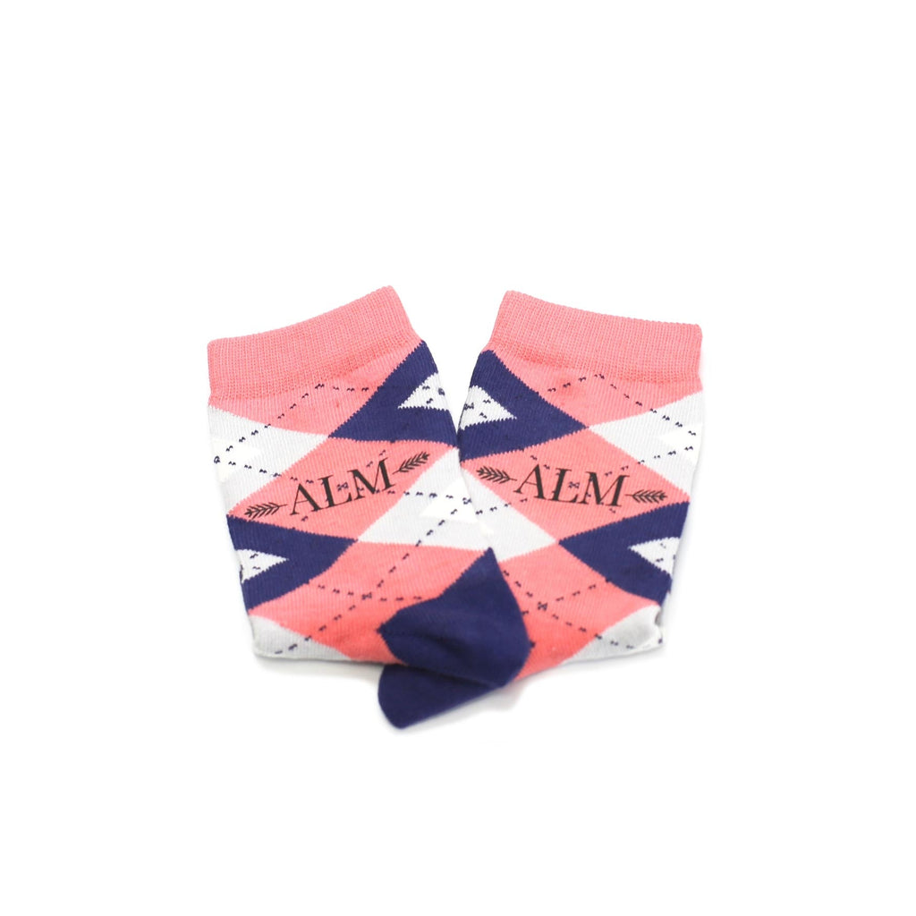 Coral Navy Junior Groomsmen Kid's Dress Socks
