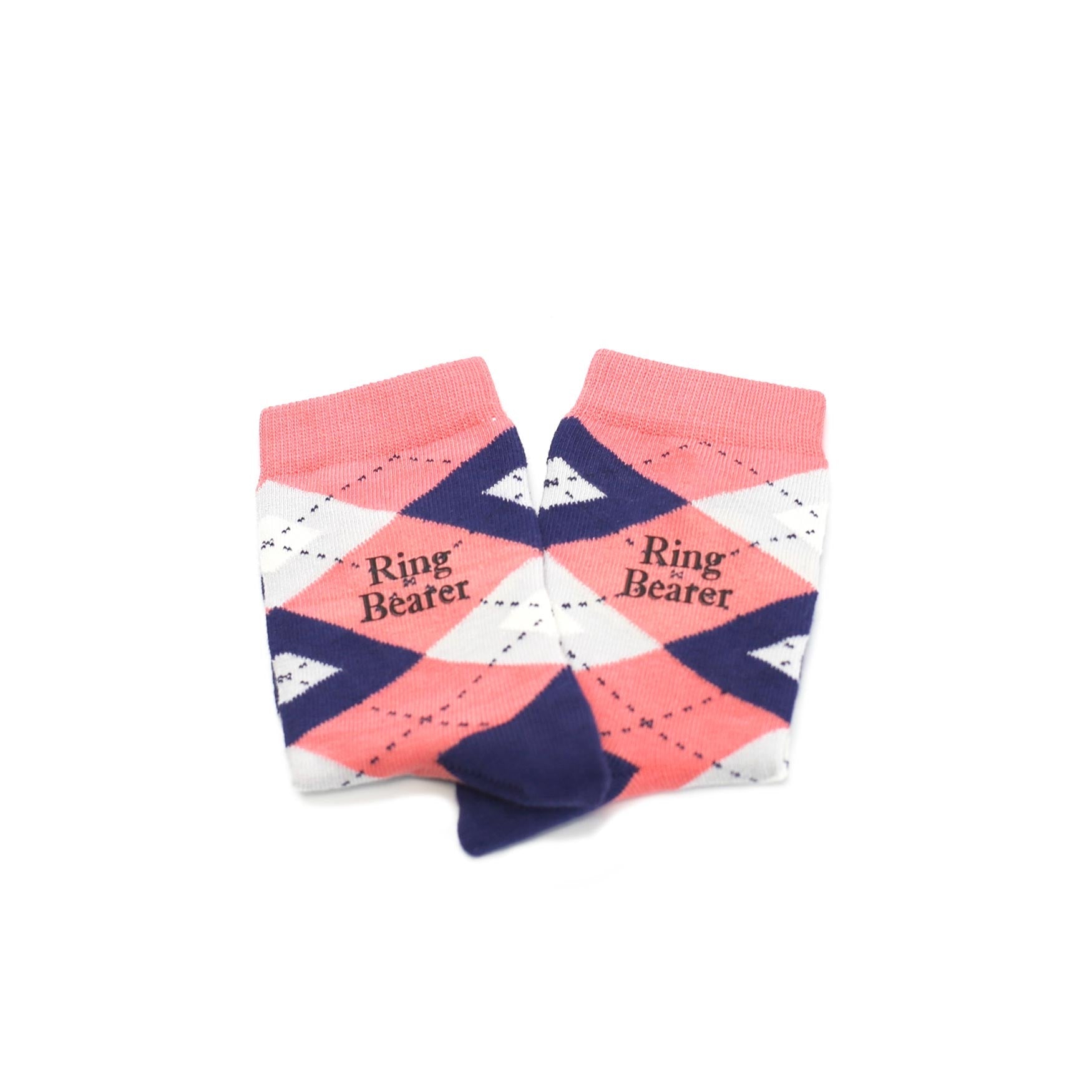 Coral Navy Junior Groomsmen Kid's Dress Socks