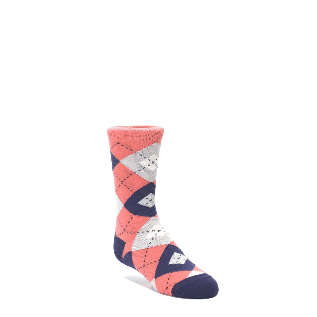 Coral Navy Junior Groomsmen Kid's Dress Socks