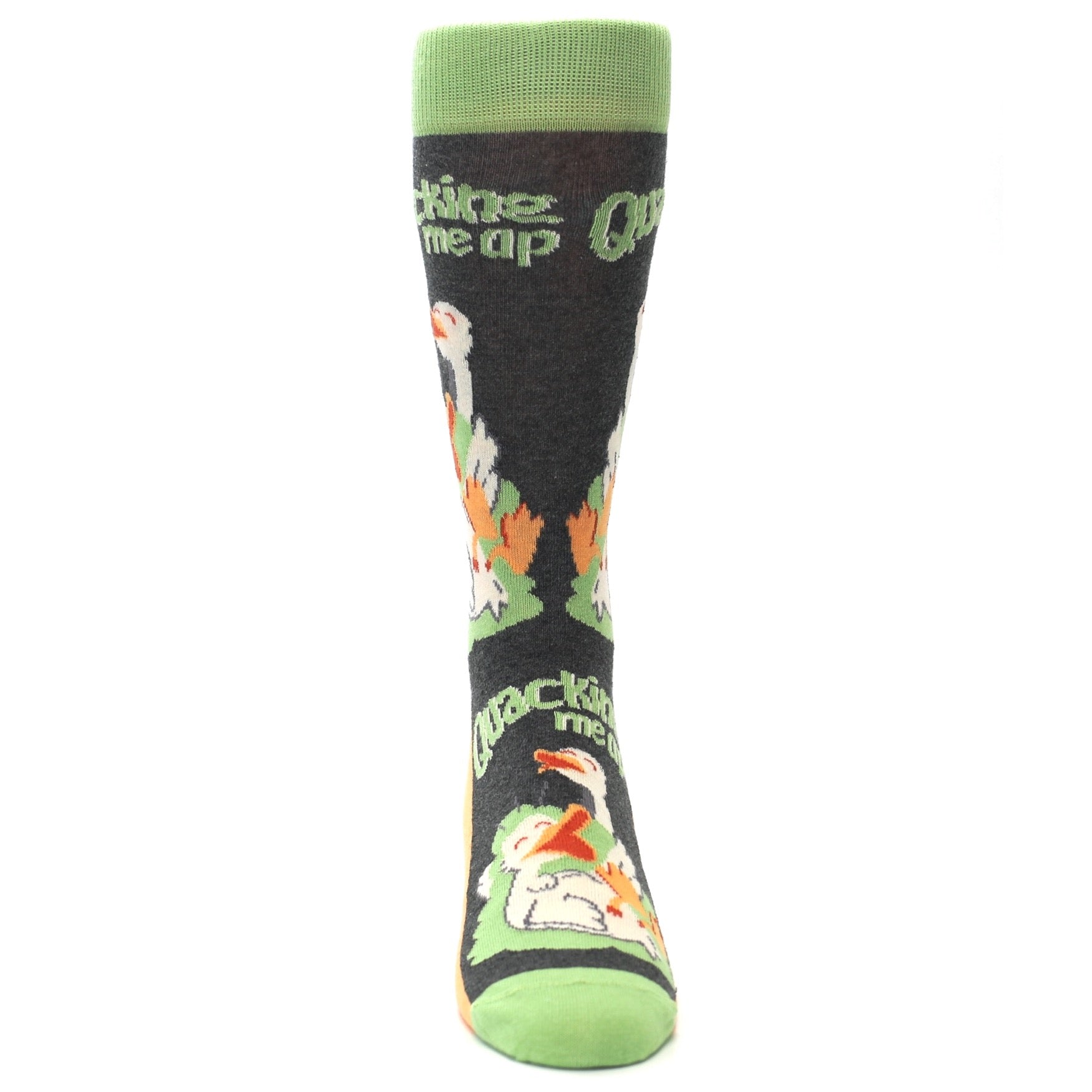 Green Ducks Quacking Me Up Men's Dress Socks