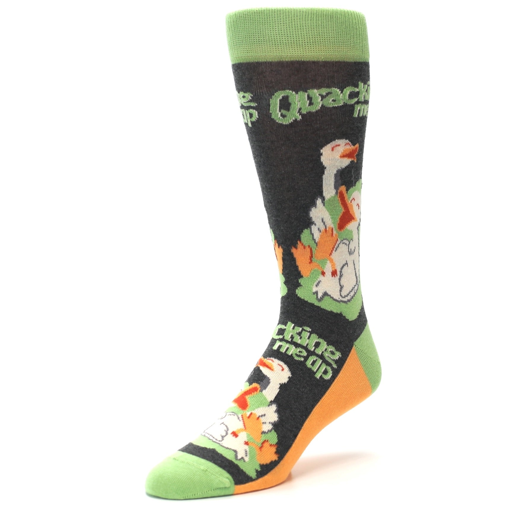 Green Ducks Quacking Me Up Men's Dress Socks