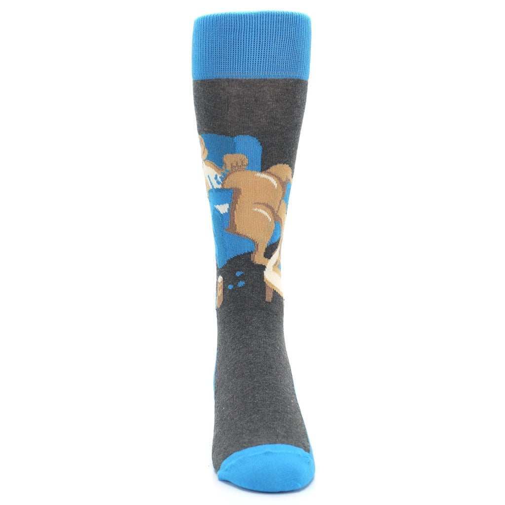Blue Kangaroo Pouch Potato Men's Dress Socks