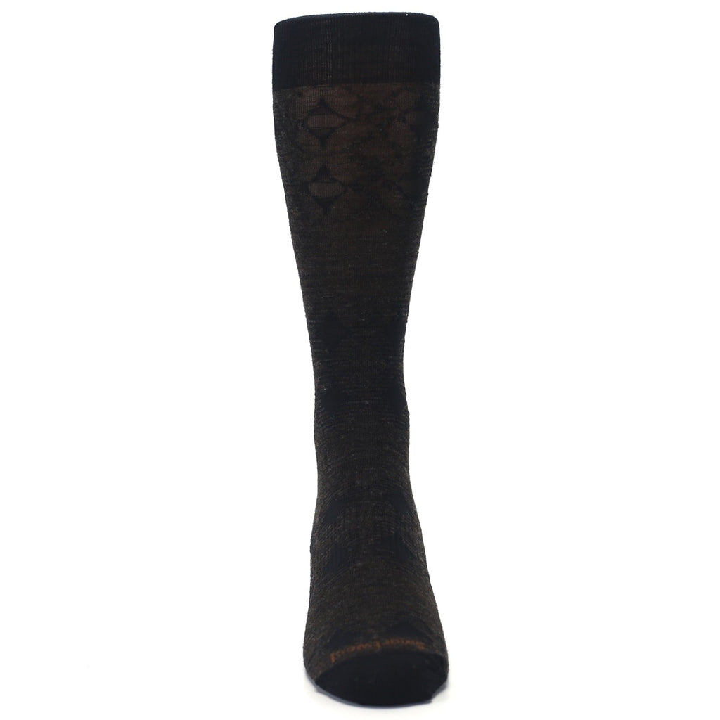 Chestnut Black Agano Diamond Wool Socks - Men's Casual Socks