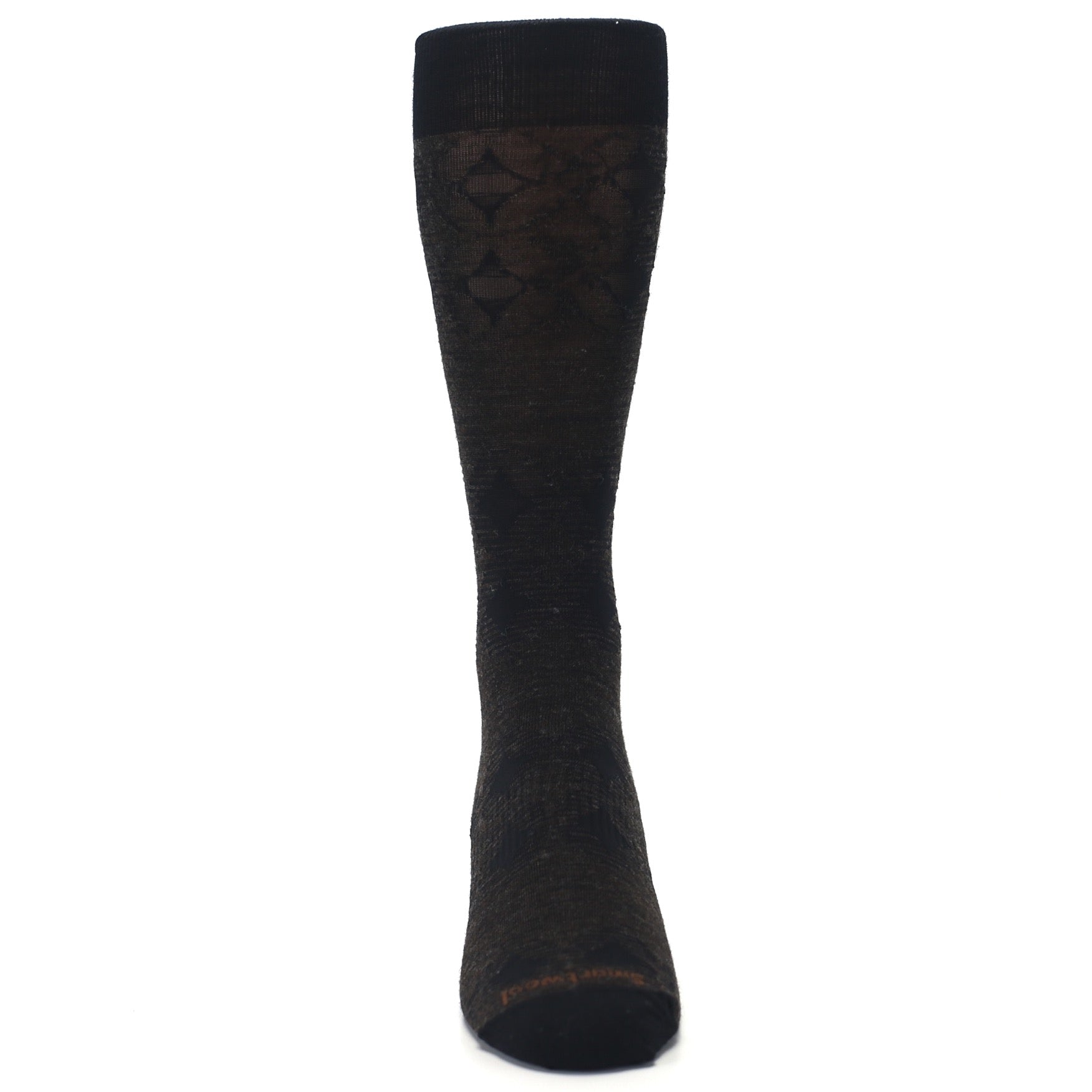 Chestnut Black Agano Diamond Wool Socks - Men's Casual Socks