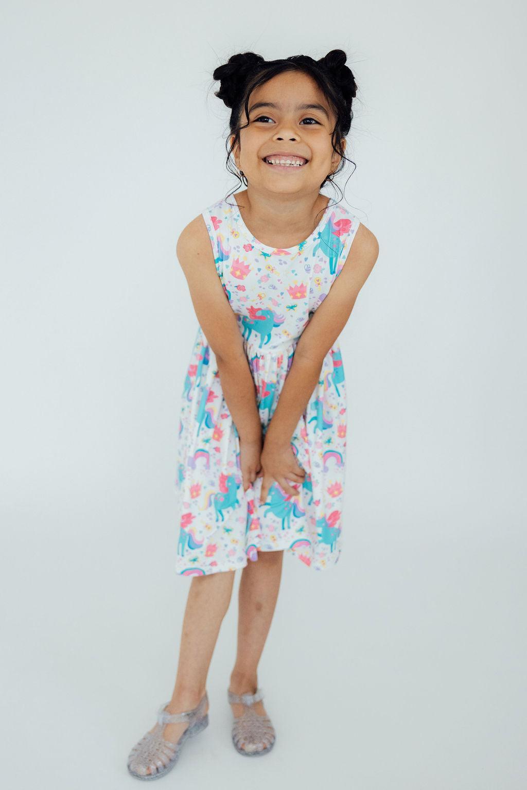 Rainbow Meadows Tank Twirl Dress