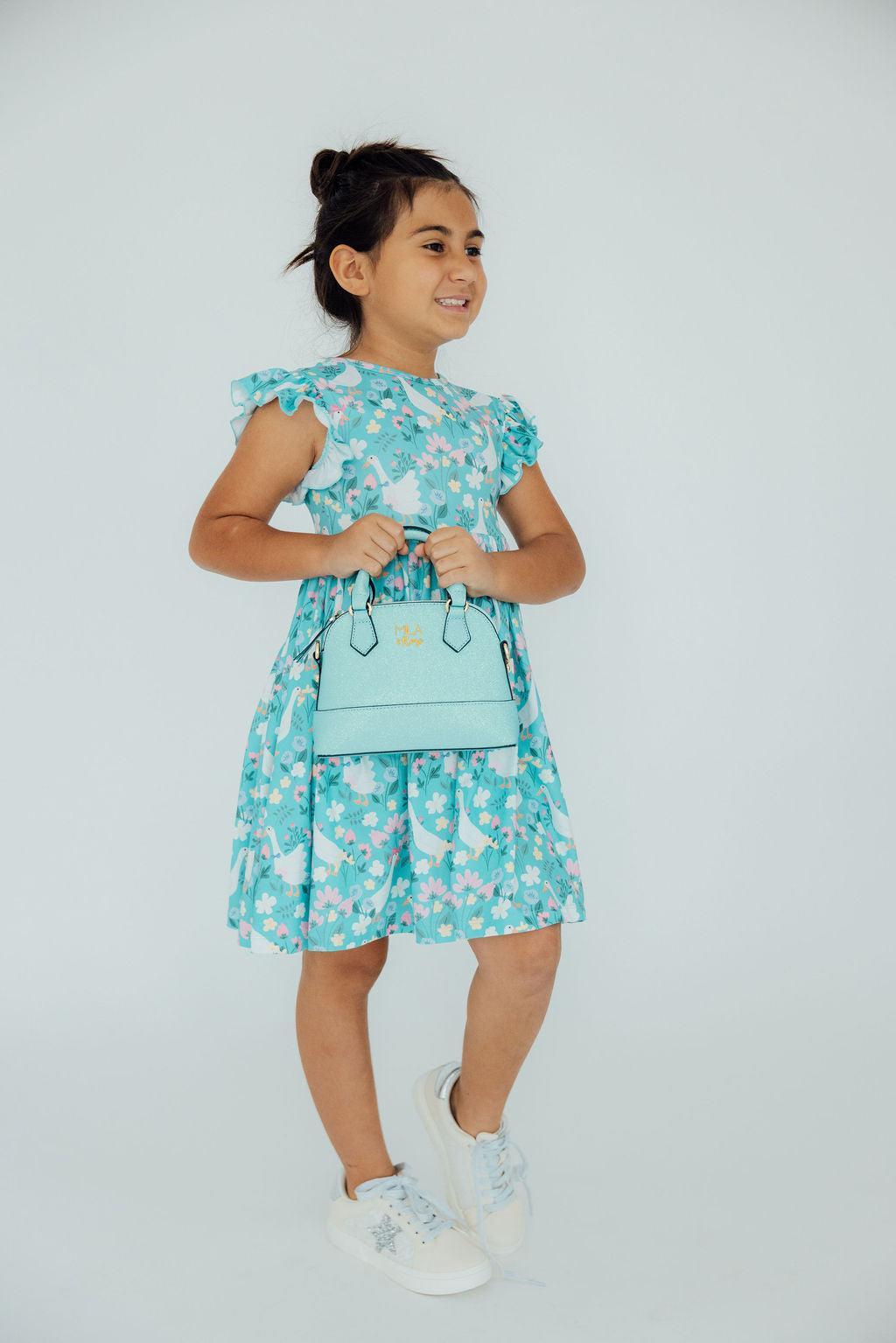 Silly Goose Flutter Sleeve Twirl Dress