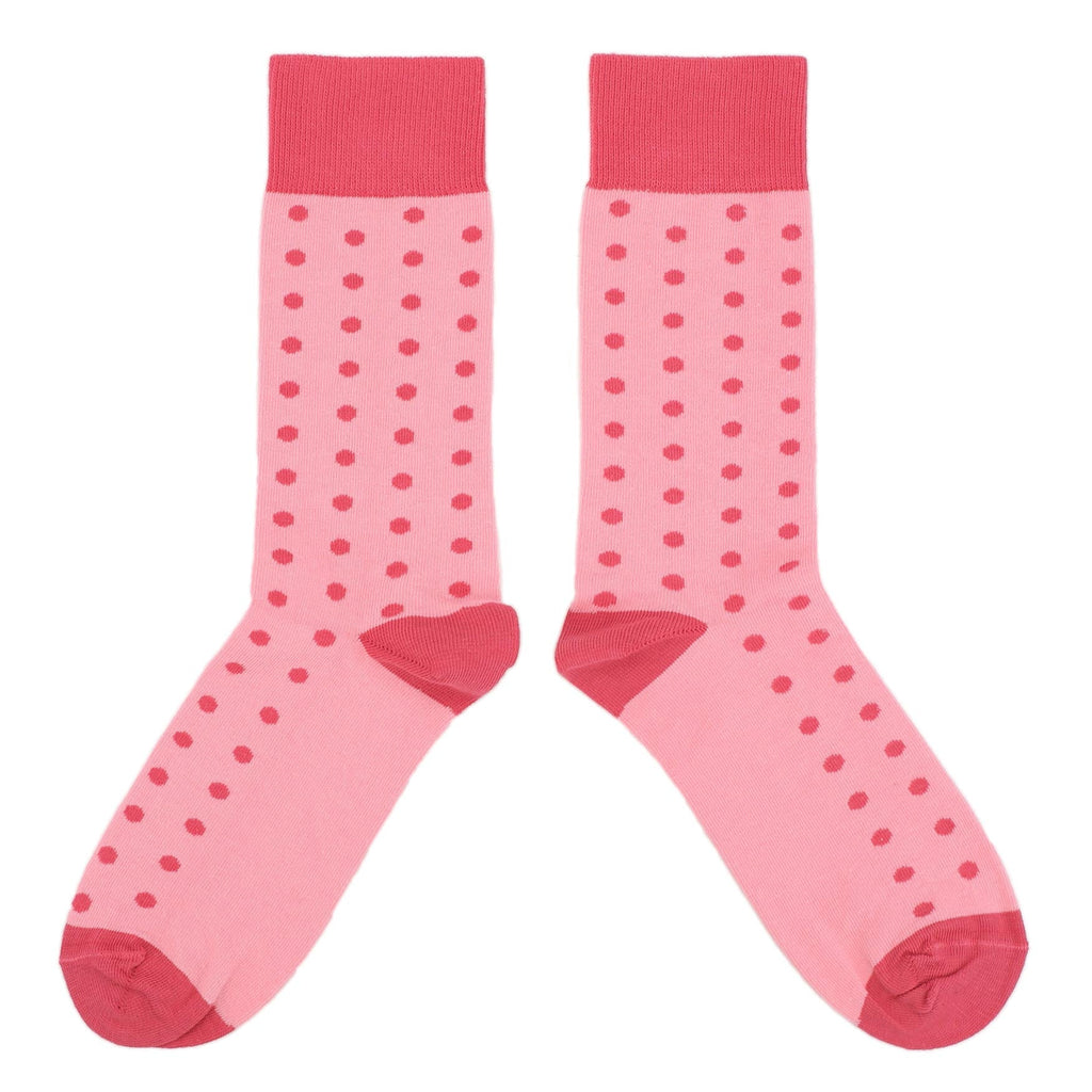 Flamingo Guava Polka Dot Groomsmen Wedding Men’s Dress Socks