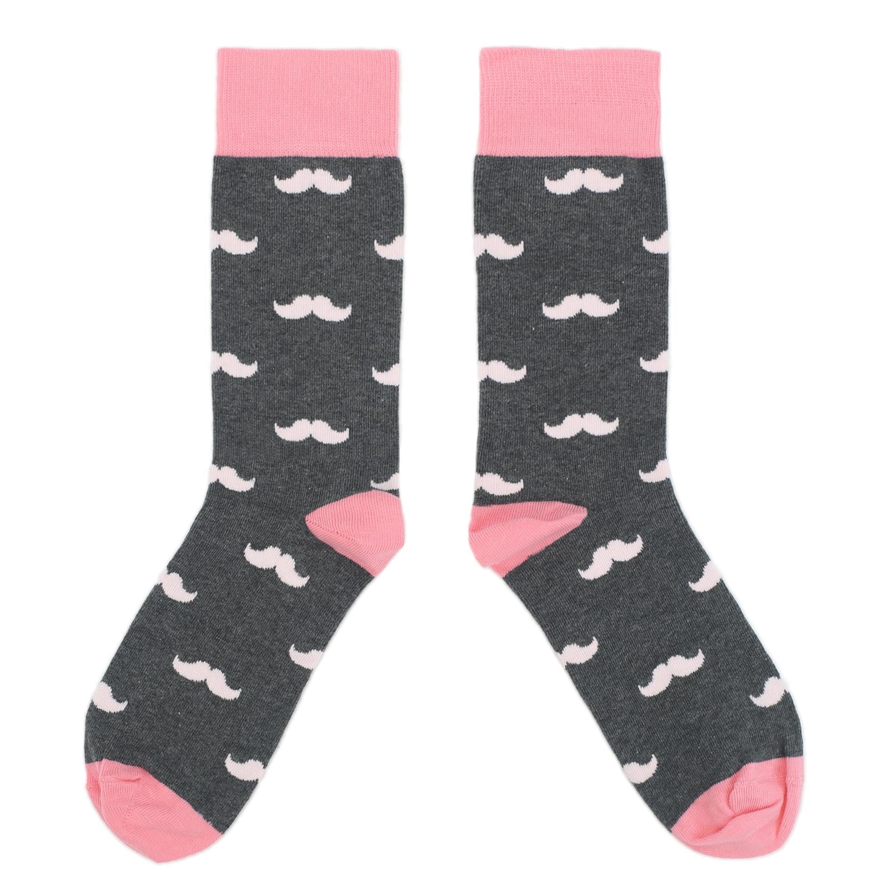 Blush Flamingo Mustache Wedding Groomsmen Men's Dress Socks with Matching Necktie