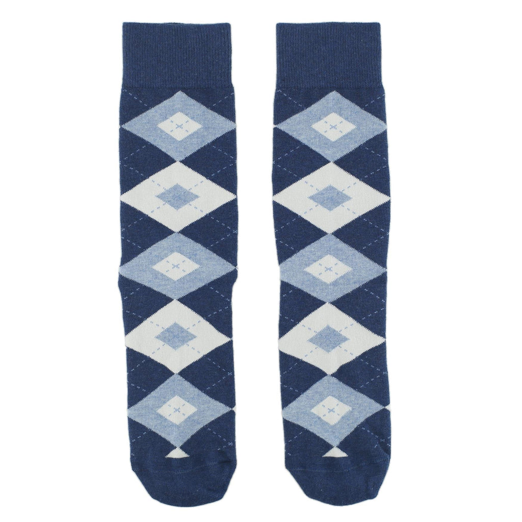 Heathered Navy Argyle Men’s Dress Socks