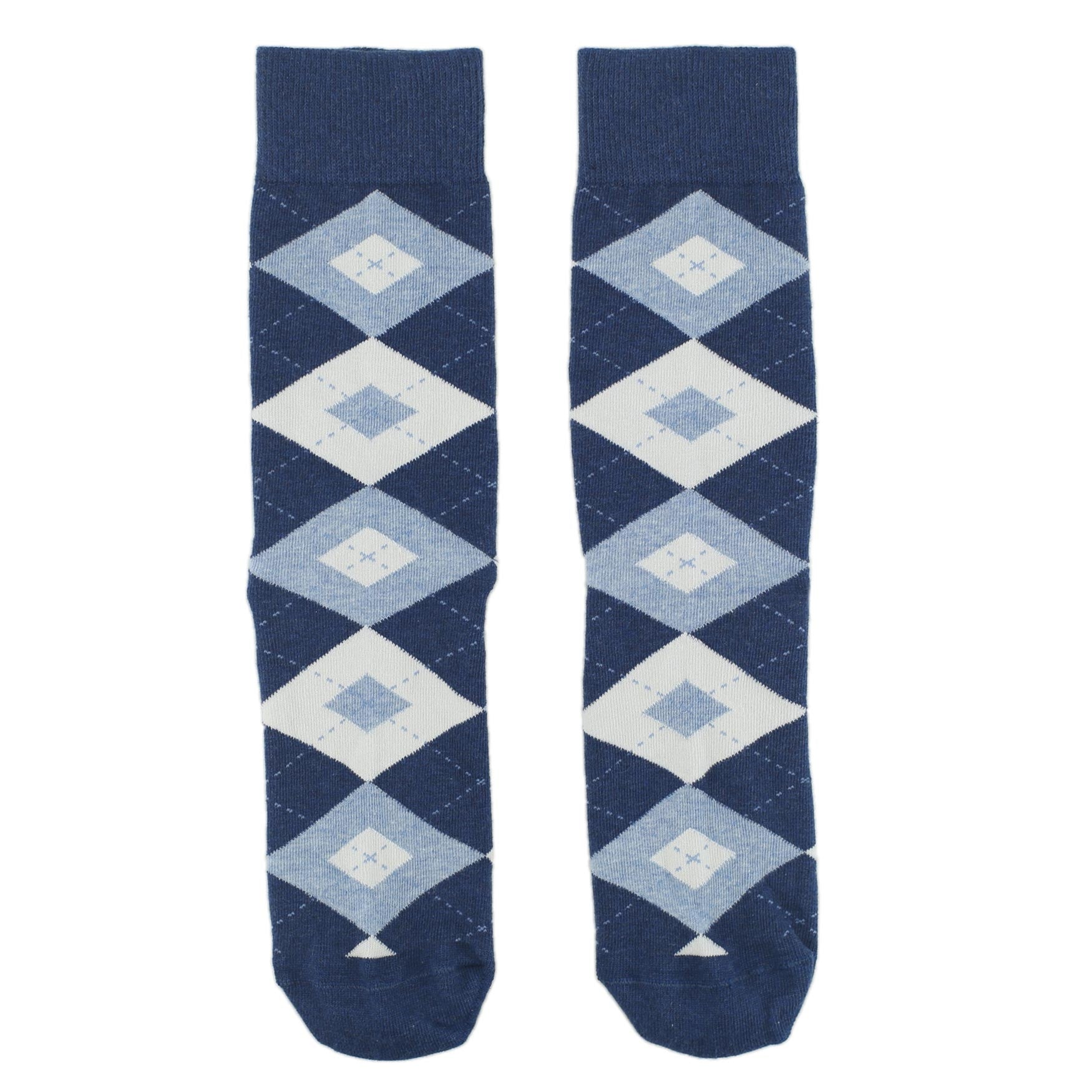 Heathered Navy Argyle Men’s Dress Socks