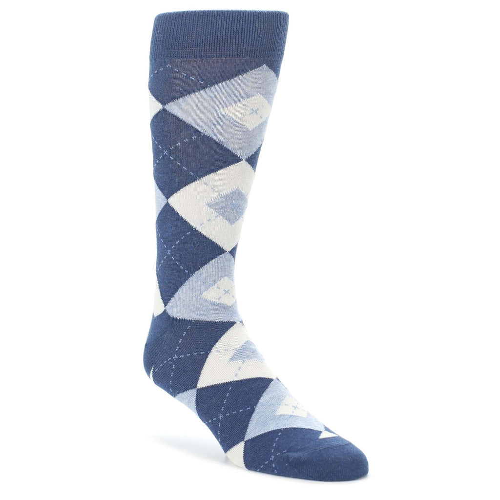Heathered Navy Argyle Men’s Dress Socks