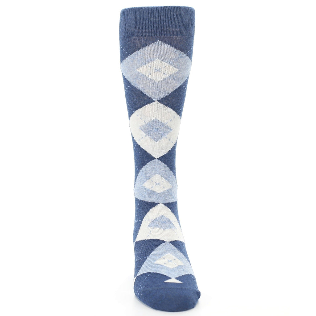 Heathered Navy Argyle Men’s Dress Socks