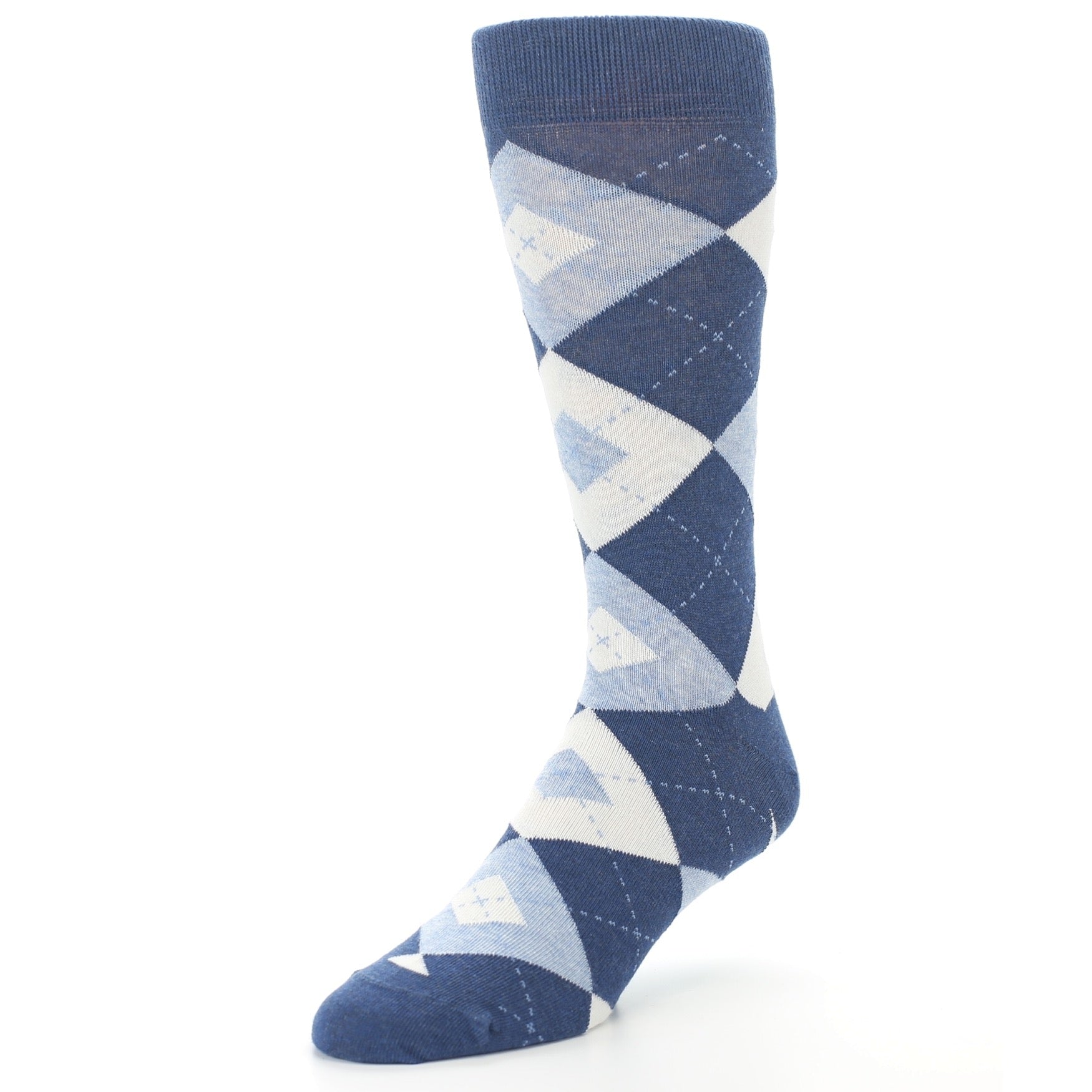 Heathered Navy Argyle Men’s Dress Socks