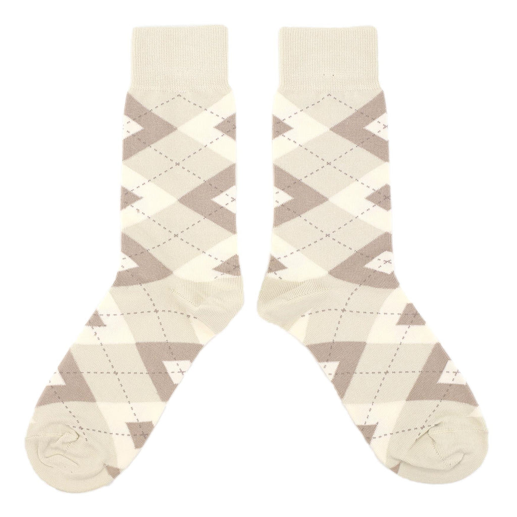 Champagne Argyle Wedding Groomsmen Men's Dress Socks