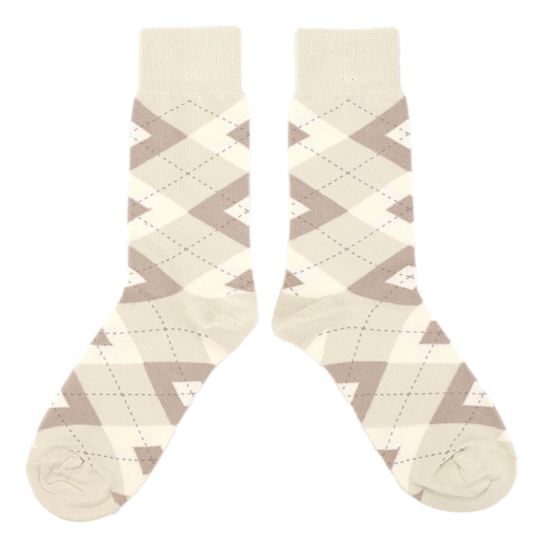 Champagne Argyle Wedding Groomsmen Men's Dress Socks