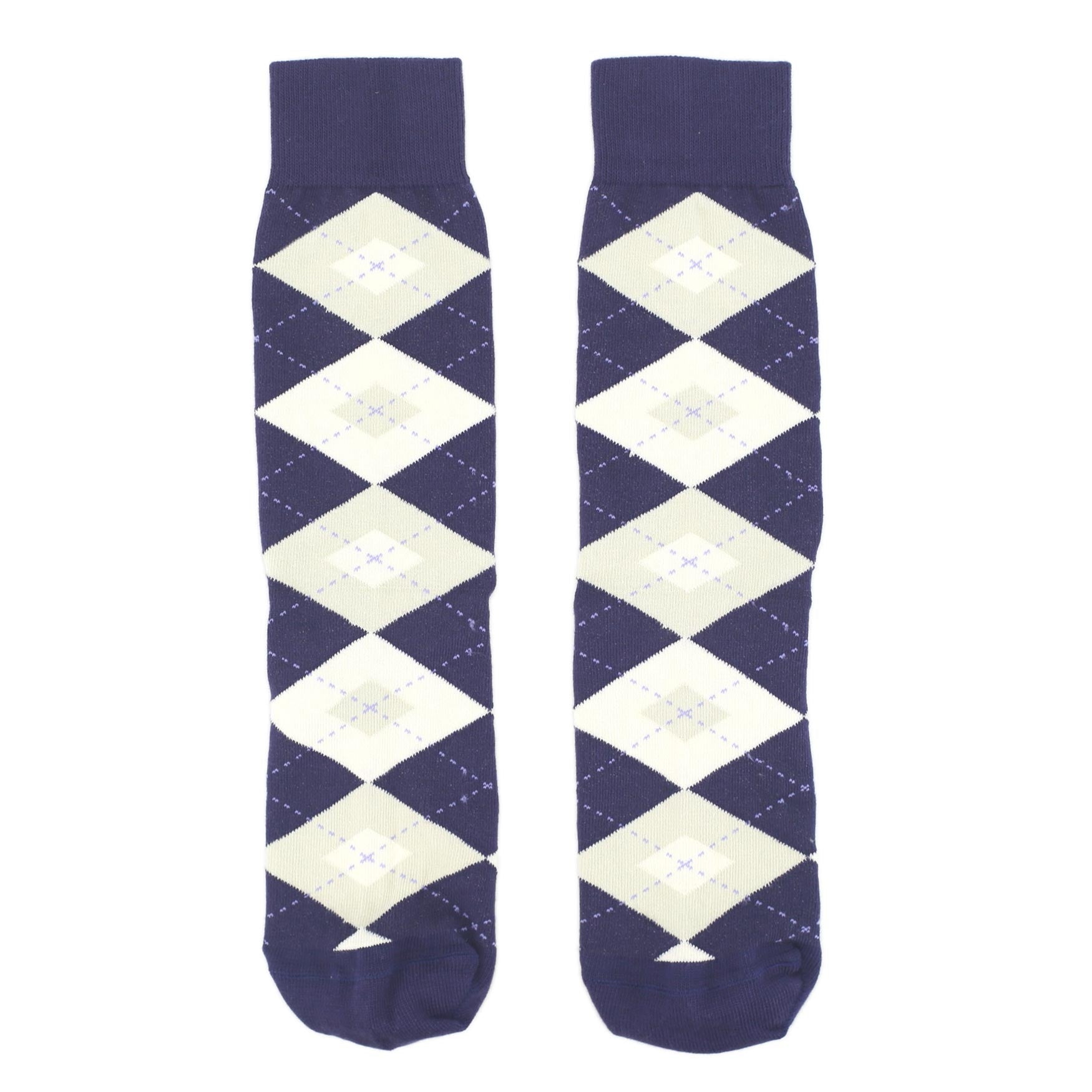 Lapis Purple Champagne Argyle Men's Dress Socks