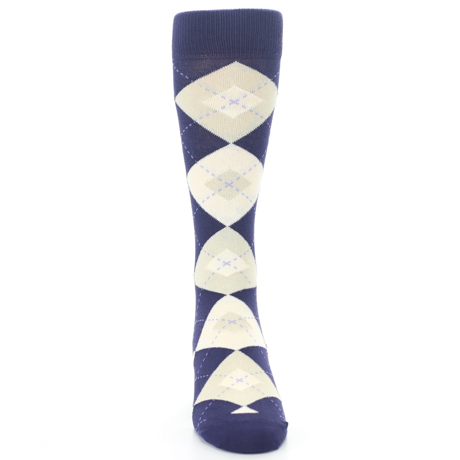 Lapis Purple Champagne Argyle Men's Dress Socks
