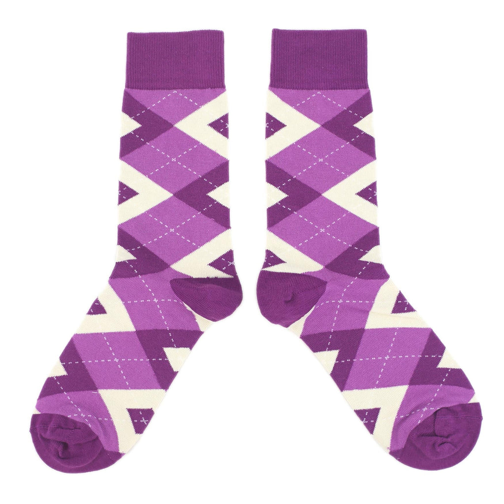 Raspberry Argyle Men's Dress Socks
