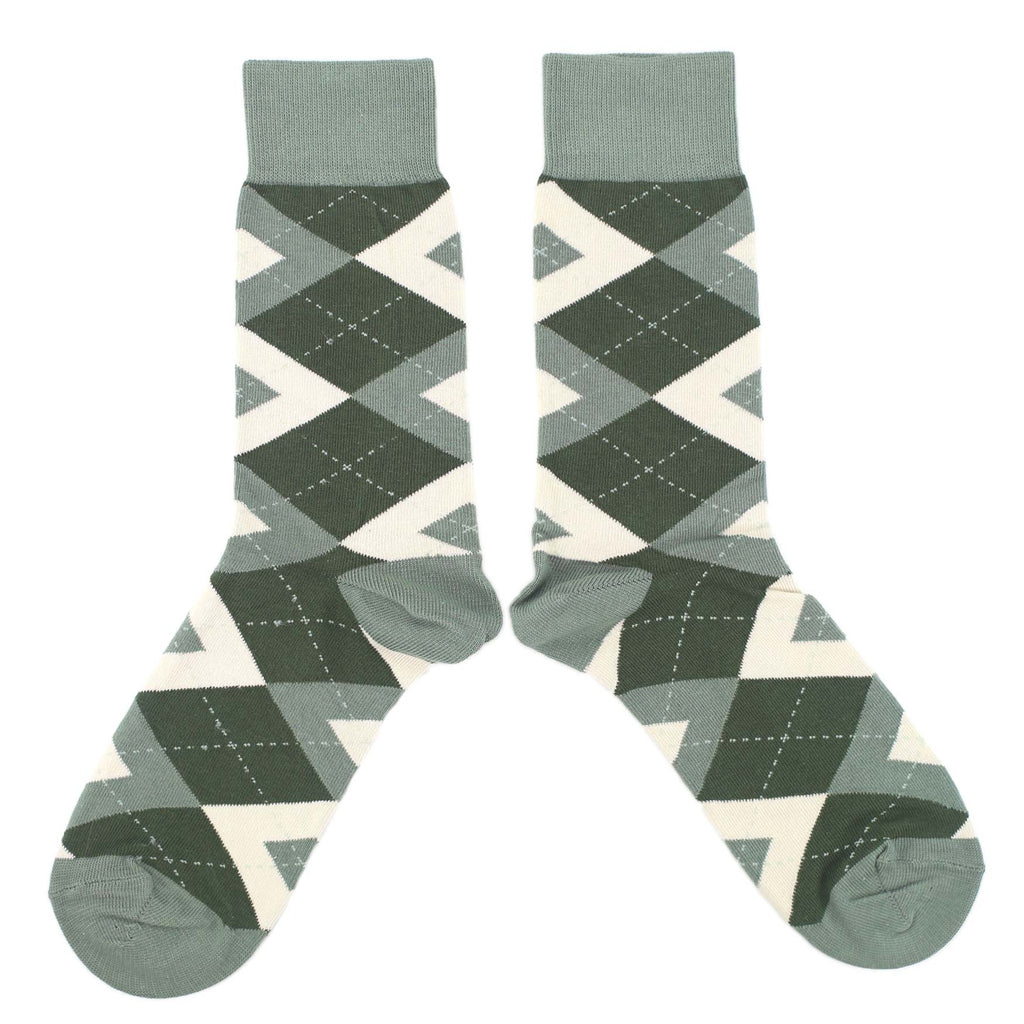 Olive Green Argyle Junior Groomsmen Kid's Dress Socks