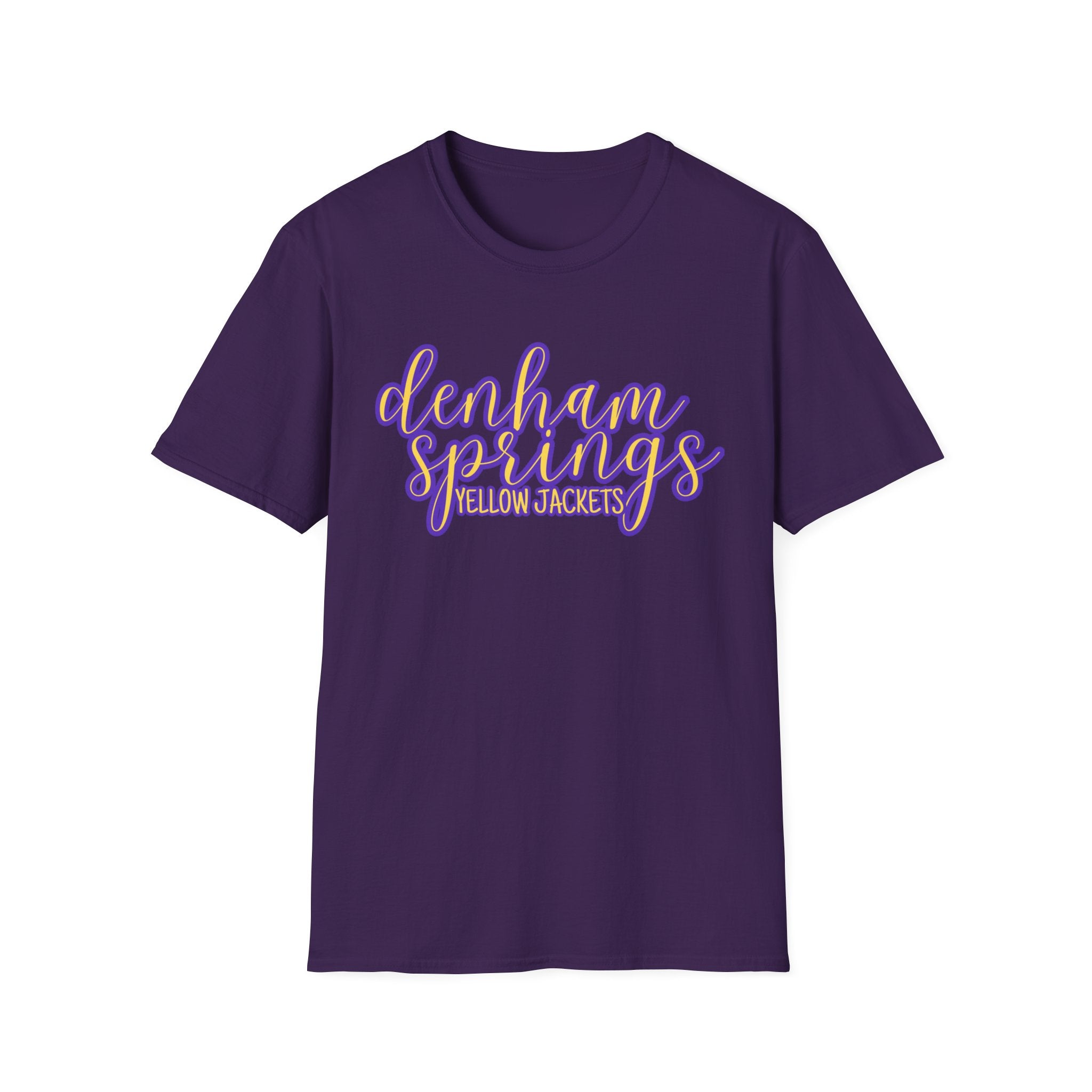 Denham Springs Yellow Jackets Baseball Unisex Softstyle T-Shirt, Sports Team Tee, School Spirit Shirt, Baseball Fan Gift, Athletic Apparel