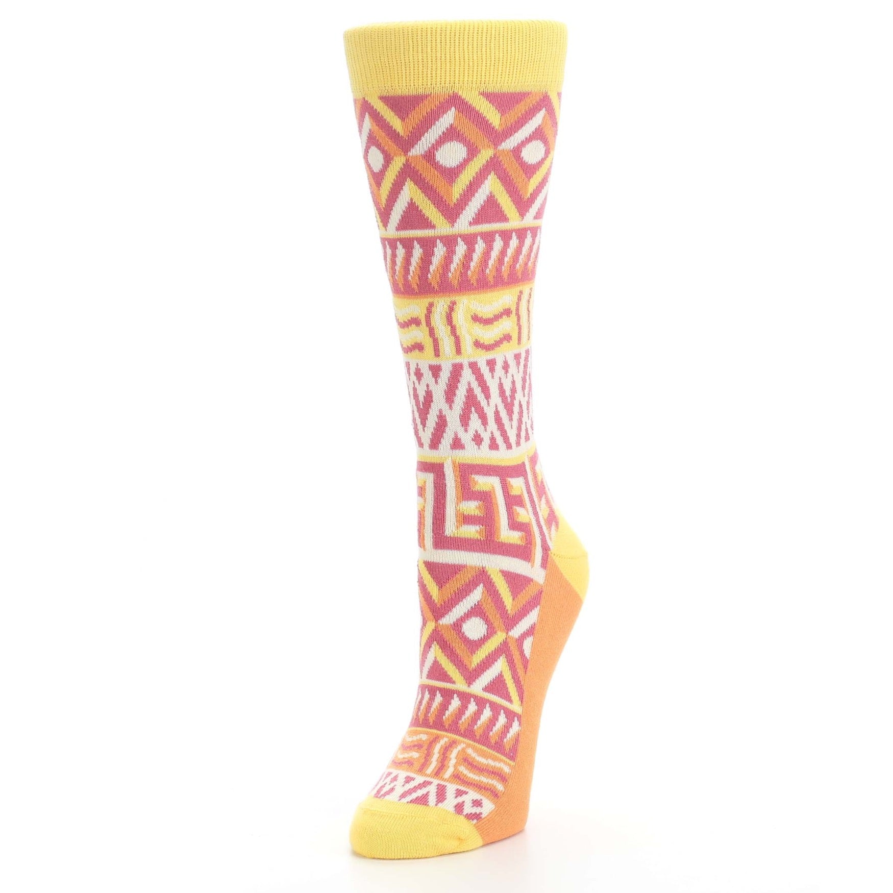 Red Yellow Orange Tribal Pattern Women's Dress Socks