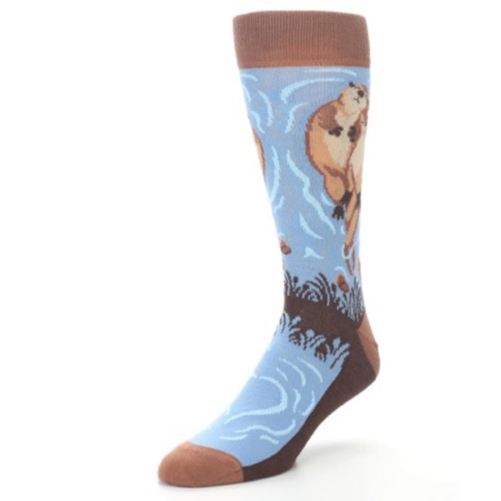 Otterly In Love Otter Socks - Men's Novelty Dress Socks