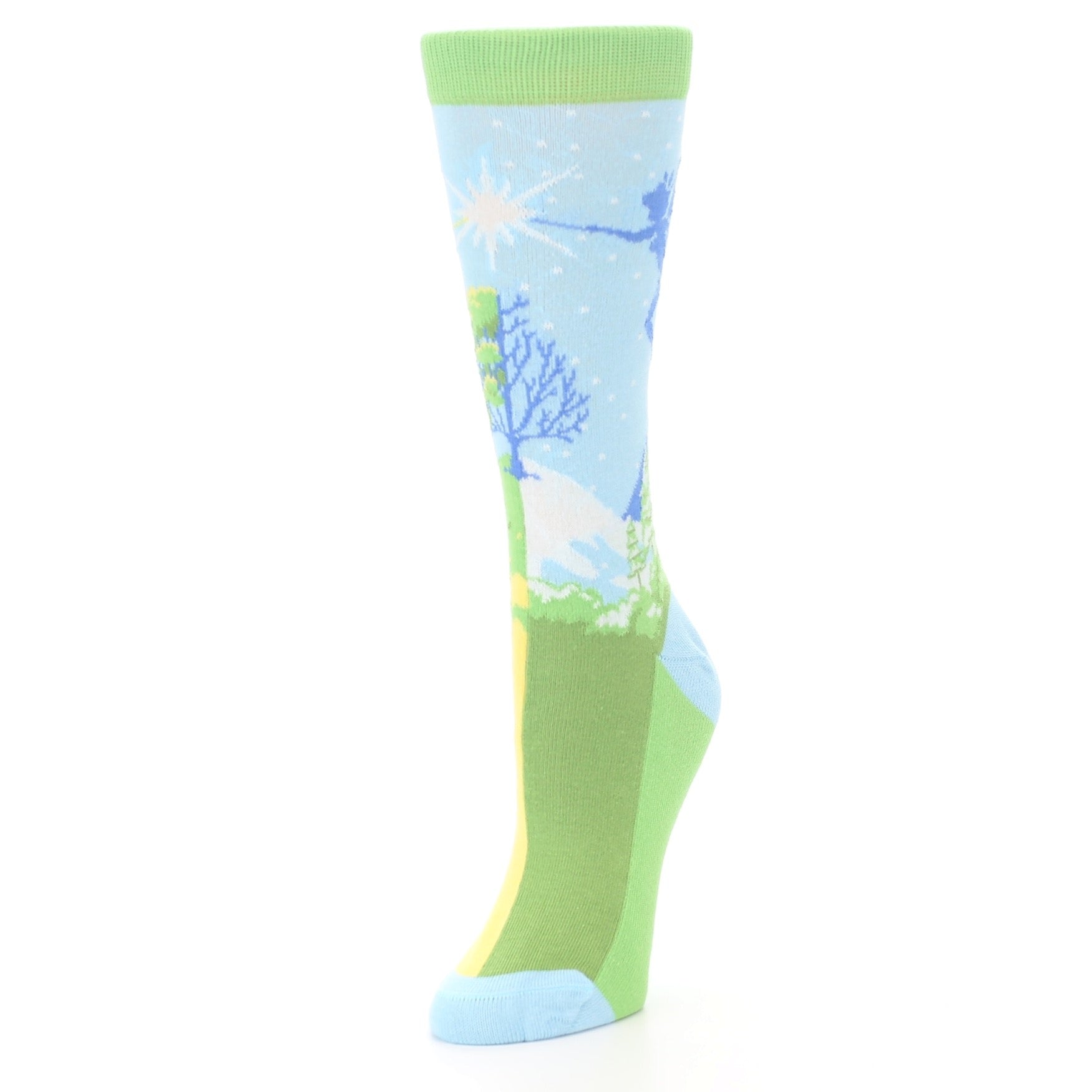Blue Green Fairy Socks - Women's Novelty Socks