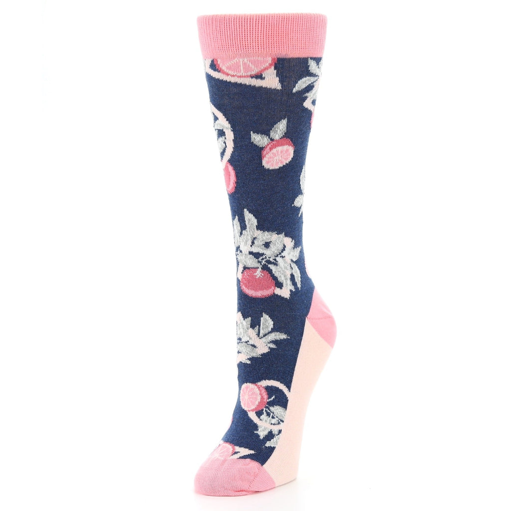 Pink Fruit Grapefruit Women's Dress Socks