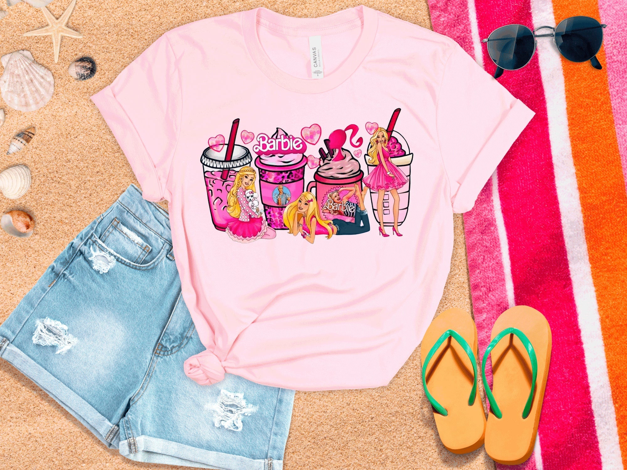 Barbie Coffee T Shirts, Barbenheimer inspired, 90's Tees, Movie Shirts, Vintage distressed Comfort Color Shirts