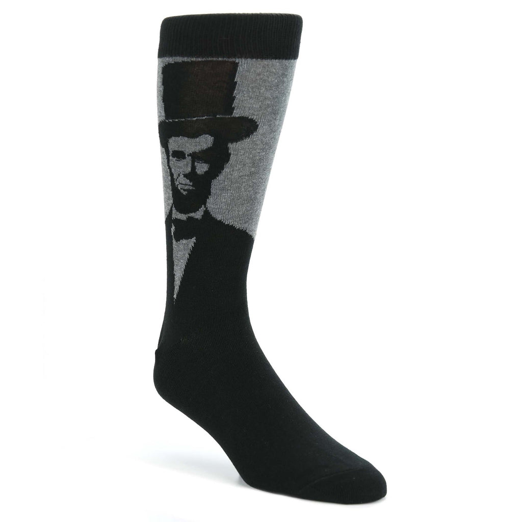 Gray Black Abraham Lincoln Men's Dress Socks