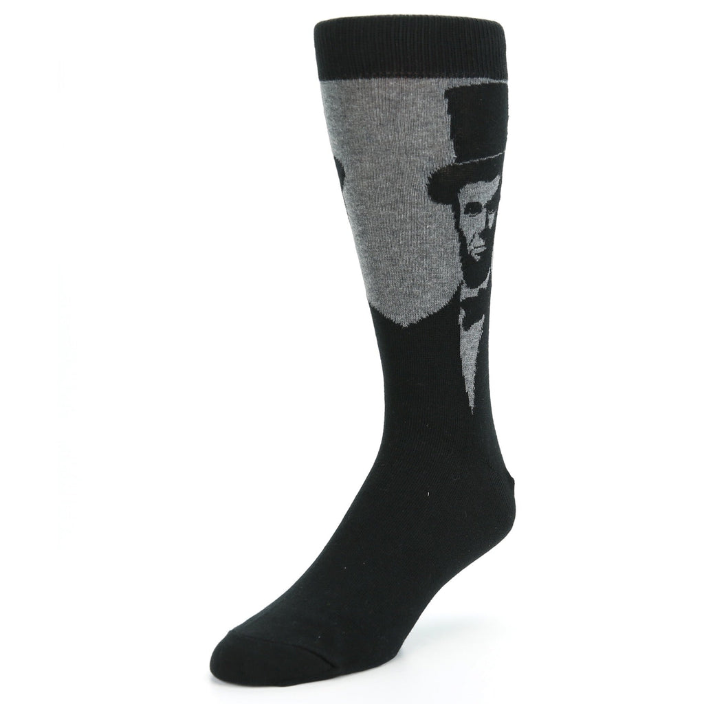 Gray Black Abraham Lincoln Men's Dress Socks