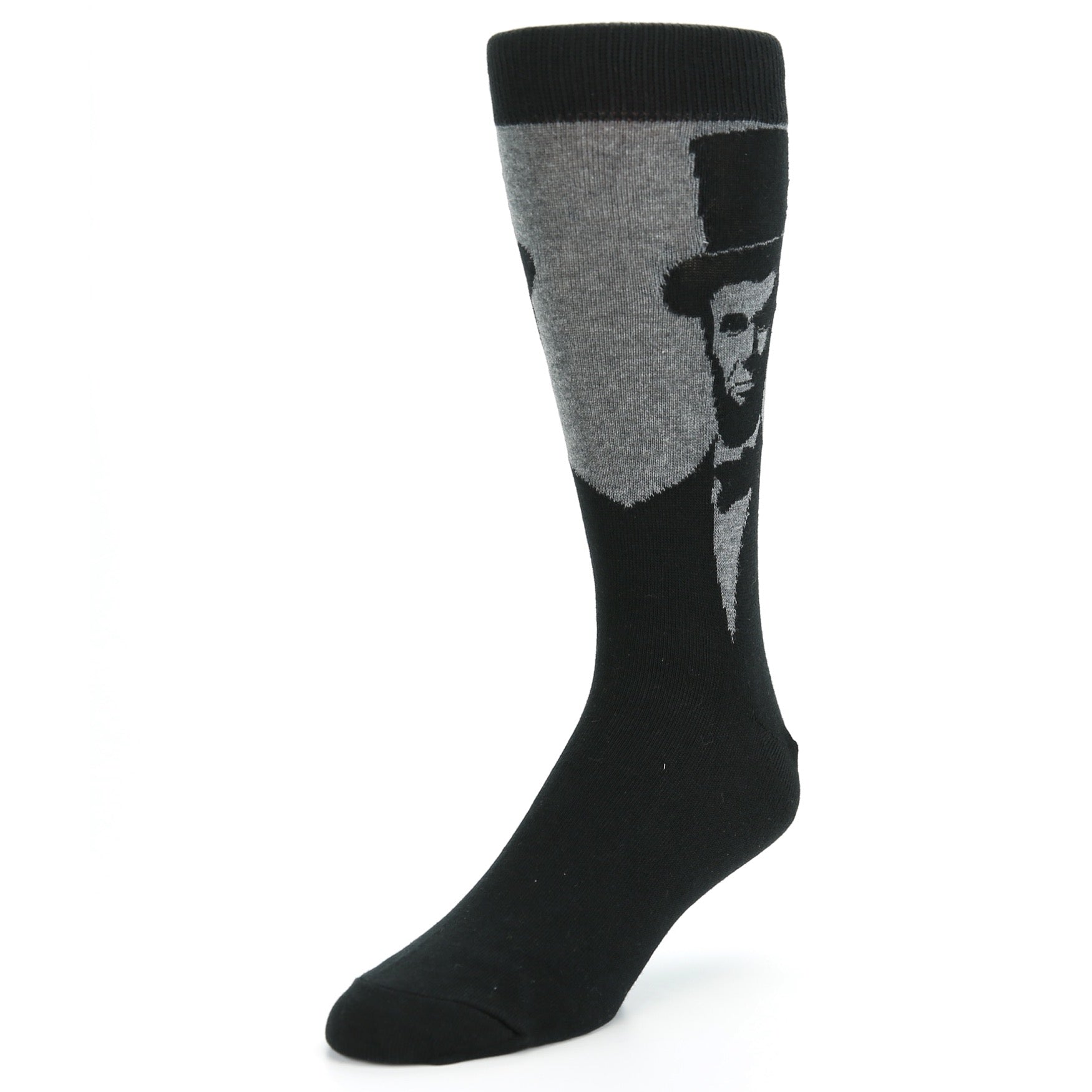 Gray Black Abraham Lincoln Men's Dress Socks