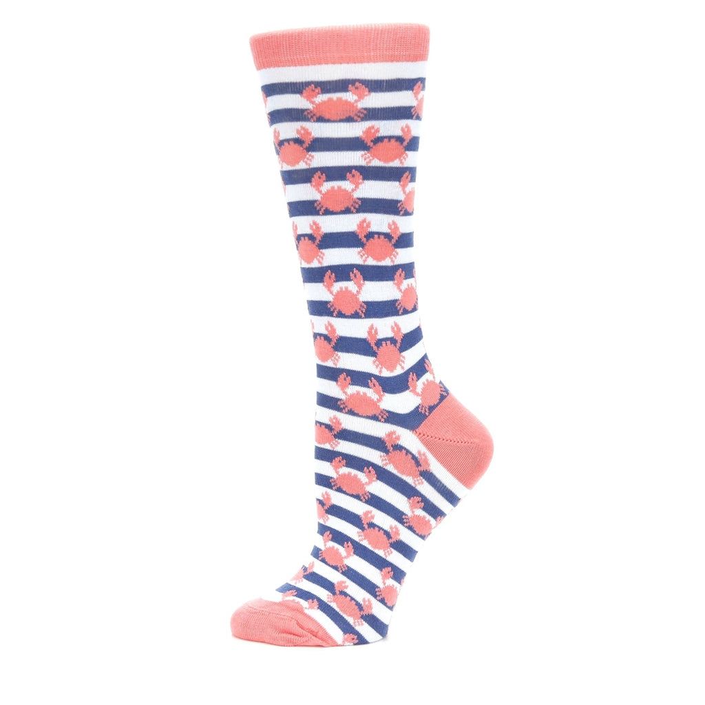Blue Coral Crabs Women's Dress Socks