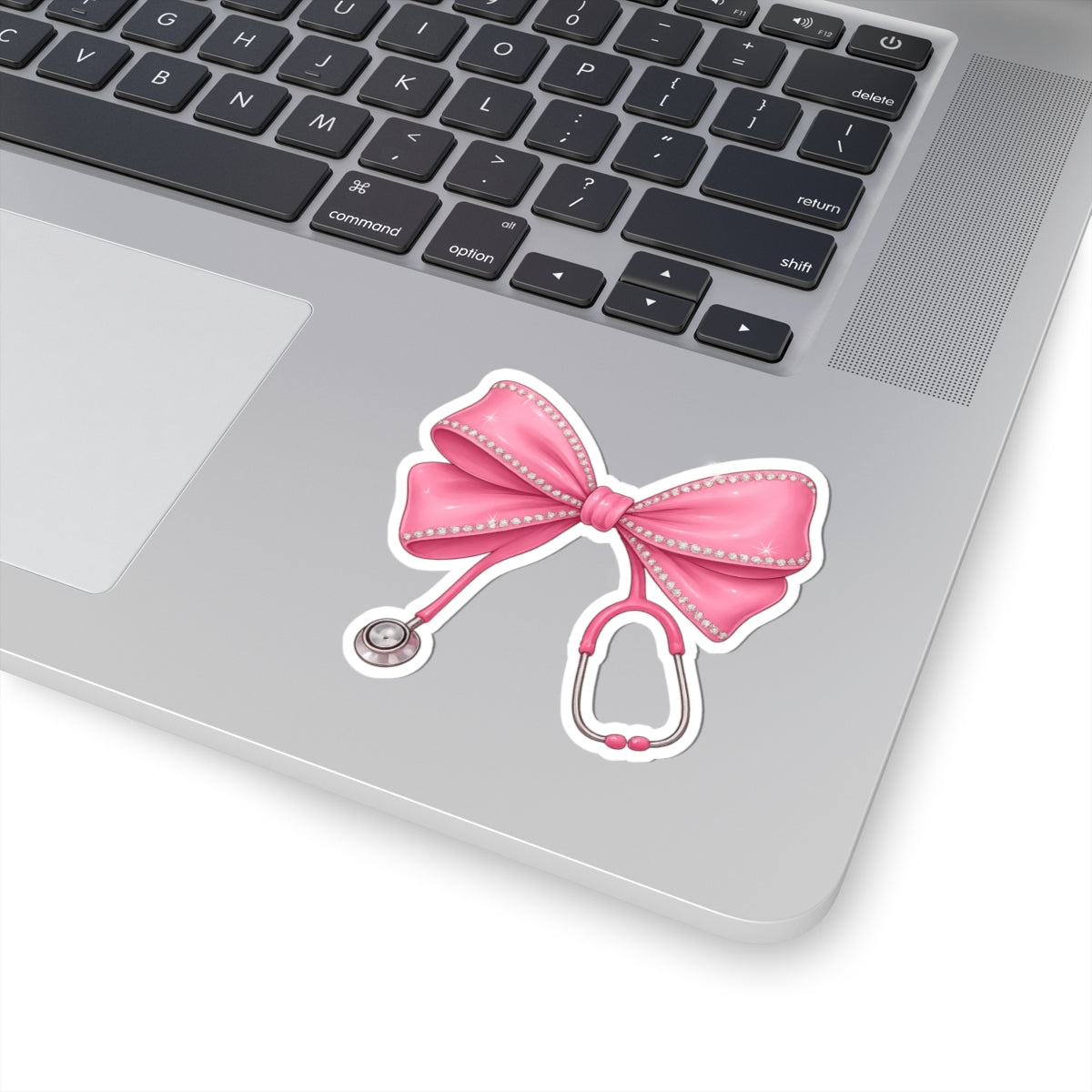 Pink Stethoscope Bow Stickers, Cute Nurse Decor, Medical Gift, Laptop Accessories, Party Favors
