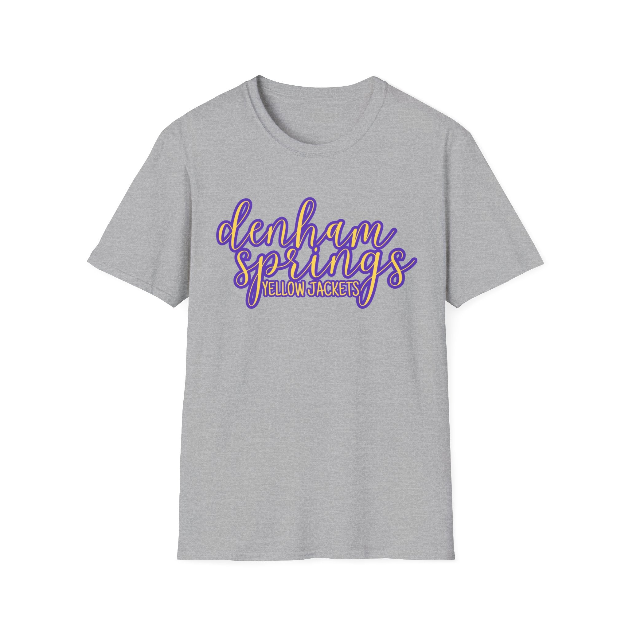 Denham Springs Yellow Jackets Baseball Unisex Softstyle T-Shirt, Sports Team Tee, School Spirit Shirt, Baseball Fan Gift, Athletic Apparel