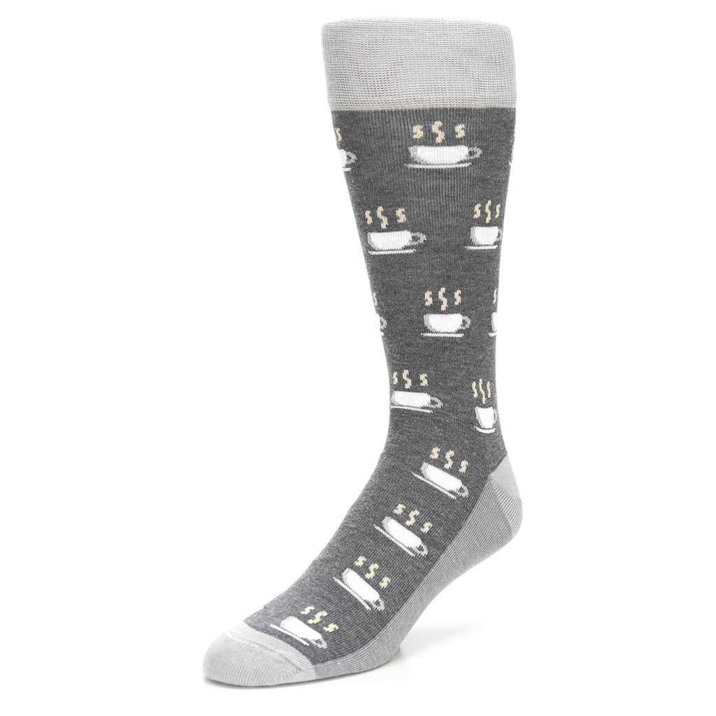 Gray Coffee Socks - USA Made - Men's Novelty Socks