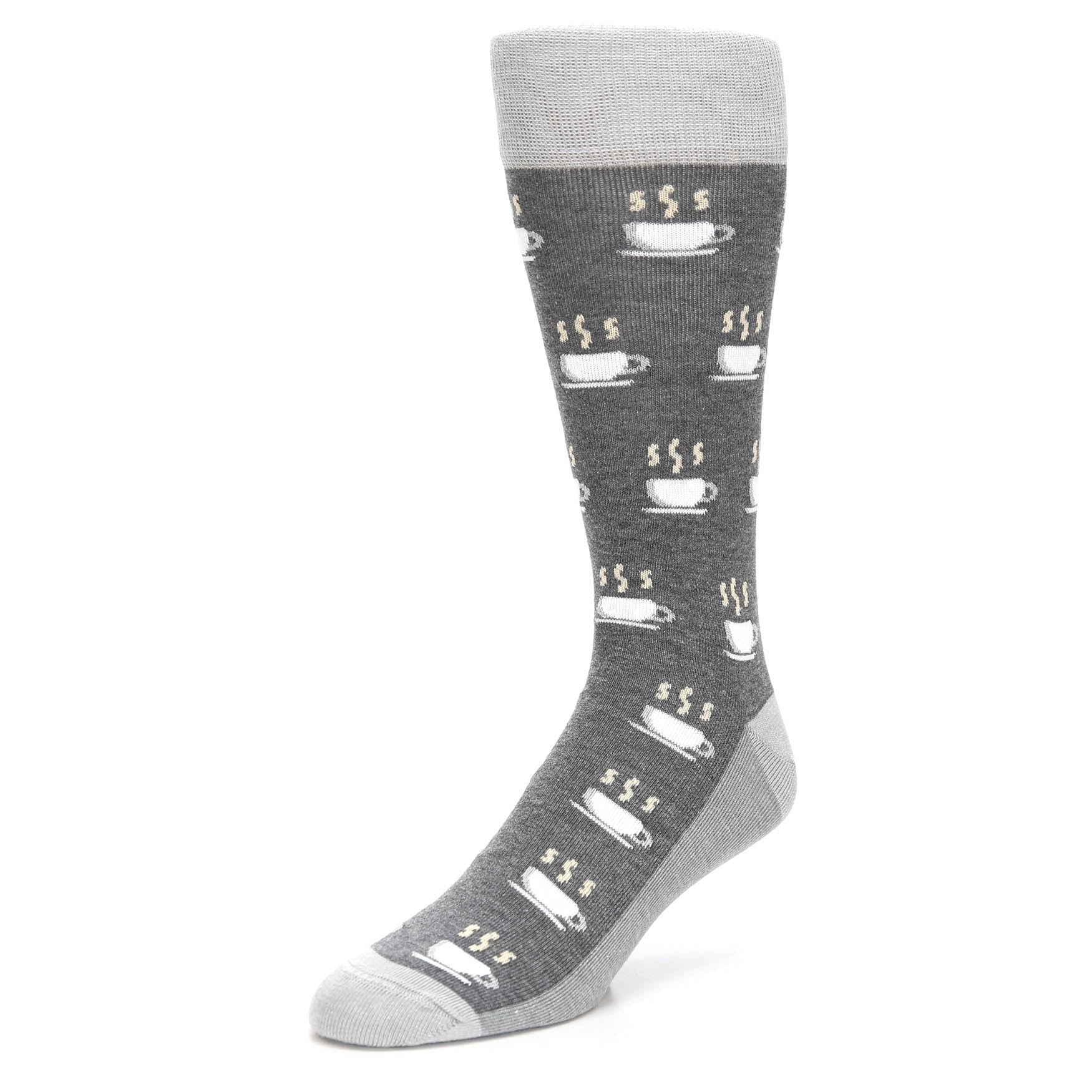 Gray Coffee Socks - USA Made - Men's Novelty Socks