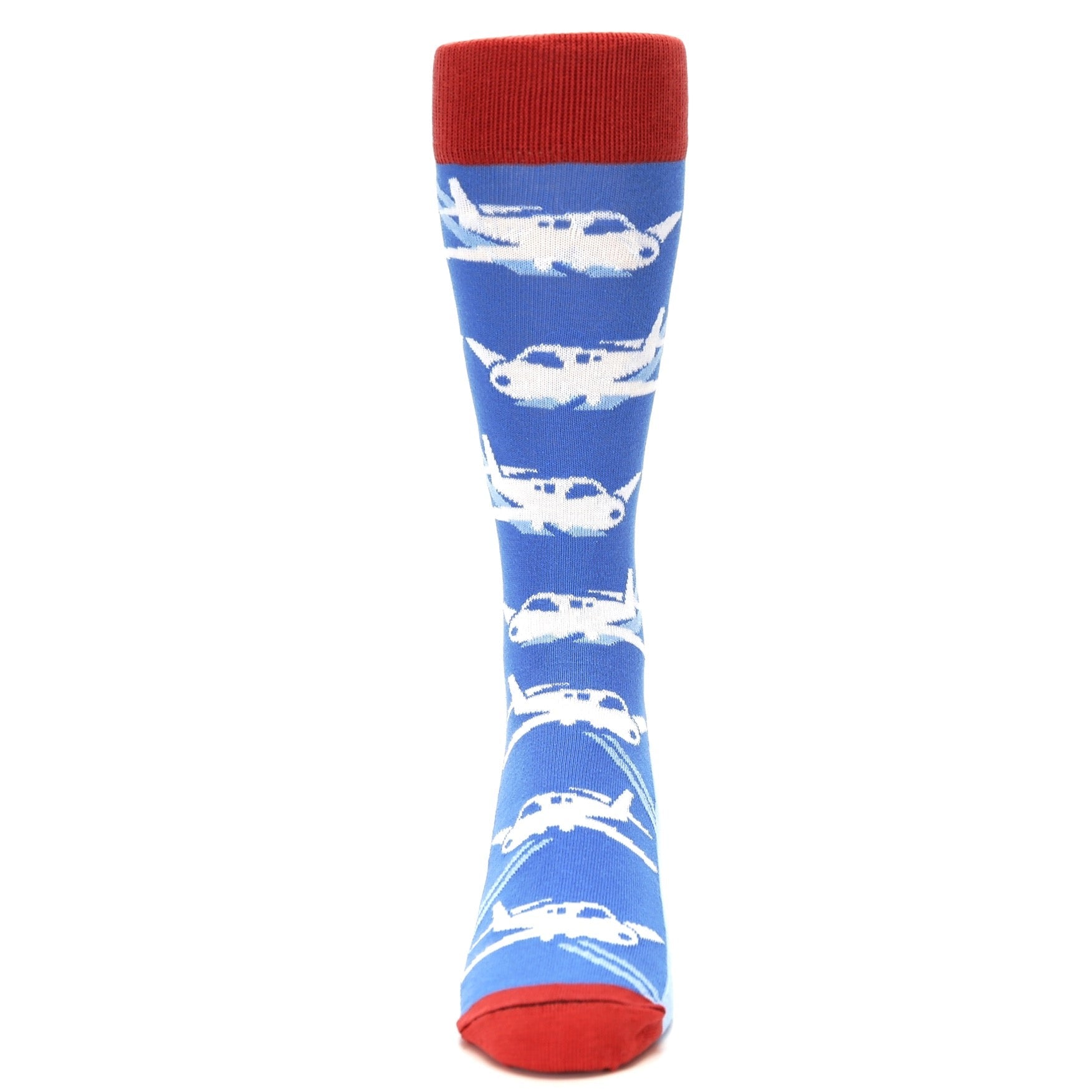 Blue Land the Plane  - USA Made - Men's Dress Socks