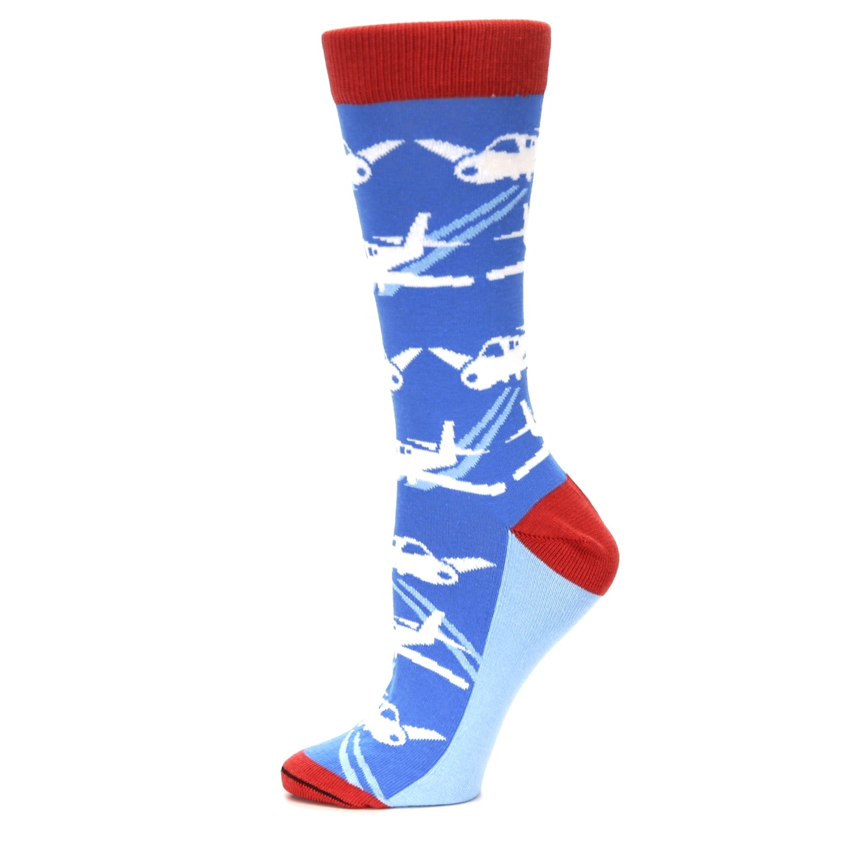 Blue Land the Plane - USA Made - Women's Novelty Socks