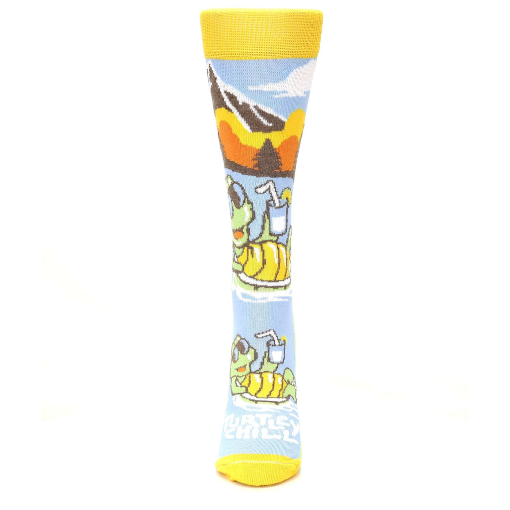 Blue Green Turtley Chill Turtle Women's Dress Socks