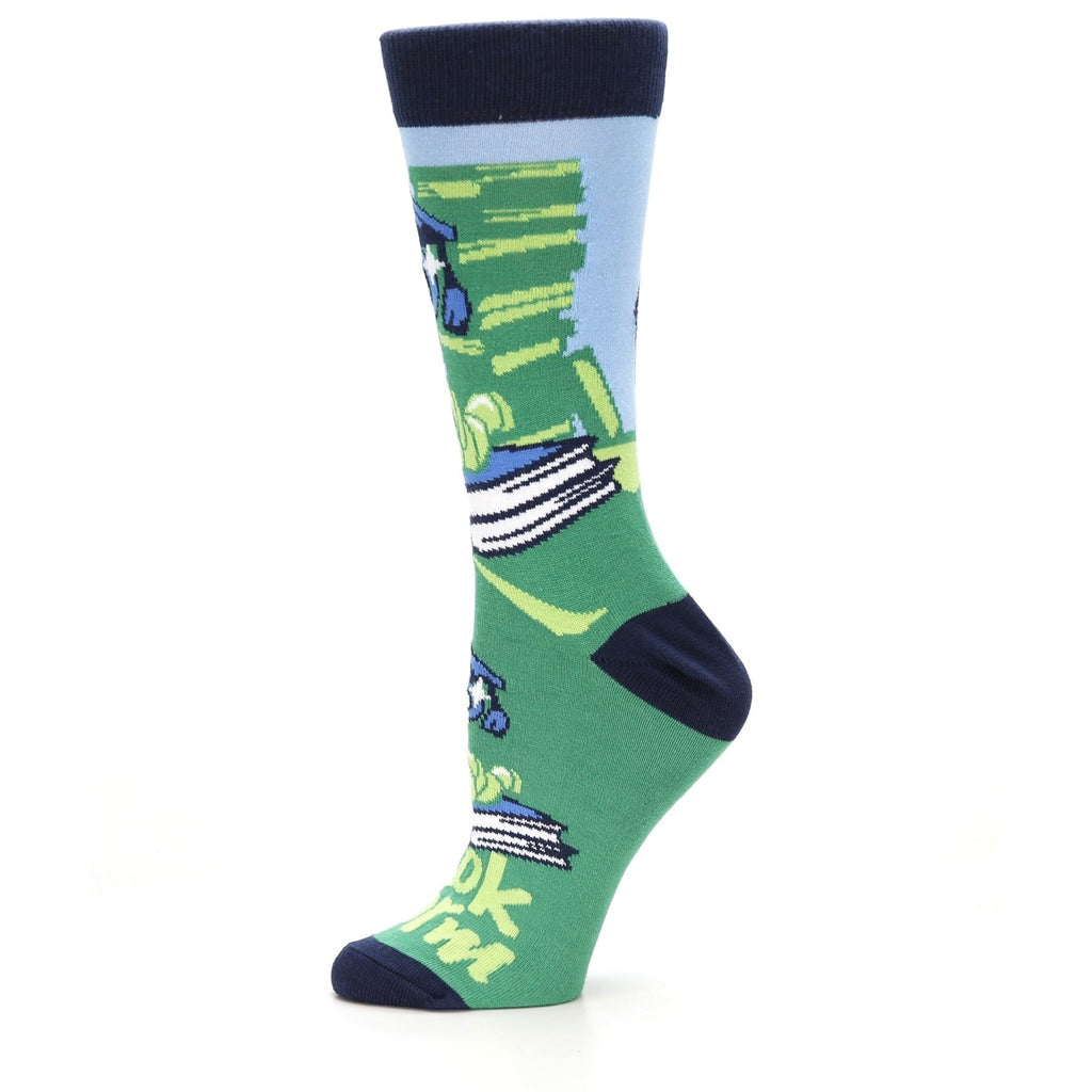 Book Worm Scholar Nerd - USA Made- Women's Dress Socks